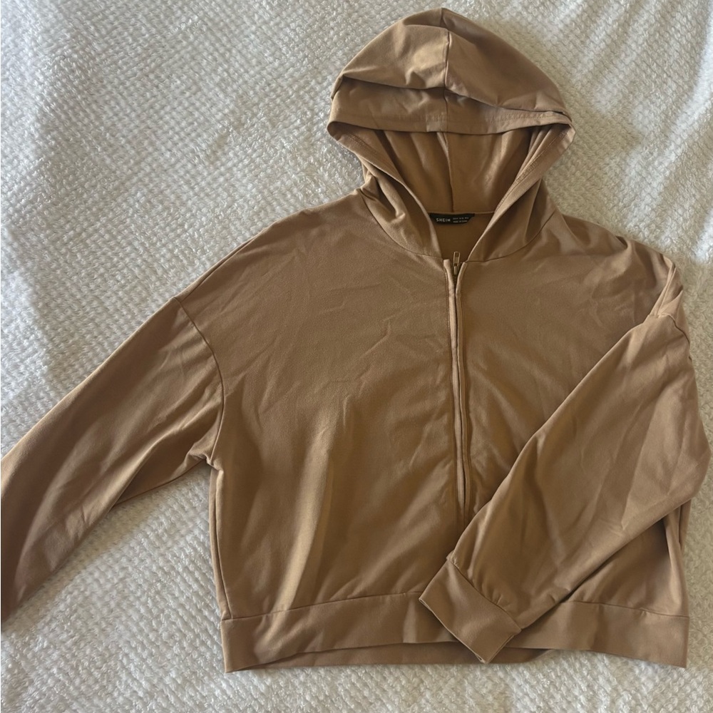 SHEIN Tan Hooded Jacket